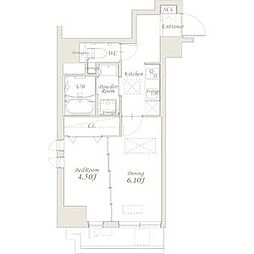 グランカーサ錦糸町　旧スプランディッド錦糸町I 3階1DKの間取り