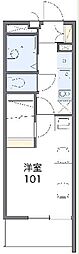 レオパレス流通元町 1Kの間取図画像