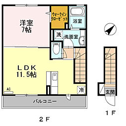 g・AN（ジー・アン） 2階1LDKの間取り