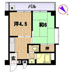 成増サンハイム 2Kの間取図画像