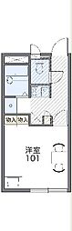 レオパレスアイリス 1階1Kの間取り