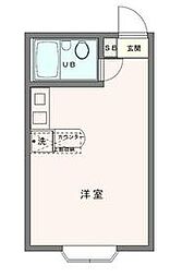 ベルピア浦和第一 2階ワンルームの間取り