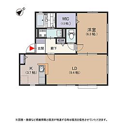 エスペランサときわ 1LDKの間取図画像