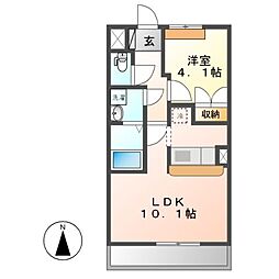 グランティスレーヴ 1LDKの間取図画像