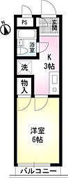 京王線 桜上水駅 徒歩8分の賃貸マンション 3階1Kの間取り