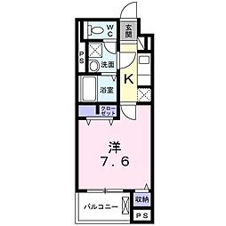 フォレストガーデン小門町 1階1Kの間取り
