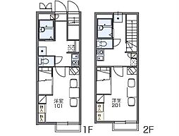 レオパレスＣｏｎｆｉｄｅｎｃｅ 1階1Kの間取り