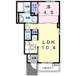 エレガンツァ 1LDKの間取図画像