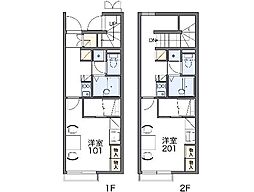 JR東海道本線 穂積駅 バス13分 中切下車 徒歩5分の賃貸アパート 2階1Kの間取り