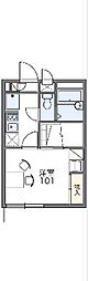 レオパレスロイヤル 1階1Kの間取り
