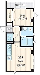 小田急小田原線 参宮橋駅 徒歩5分の賃貸マンション 2階1LDKの間取り
