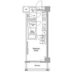 京王井の頭線 神泉駅 徒歩7分の賃貸マンション 2階1Kの間取り