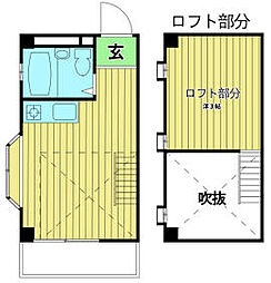 コンチネンタルハイツ富士見台 ワンルームの間取図画像