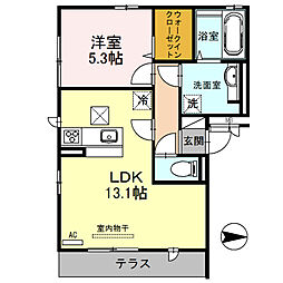 阪急京都本線 茨木市駅 徒歩13分の賃貸アパート 1階1LDKの間取り