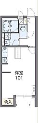 レオネクストクープル 2階1Kの間取り