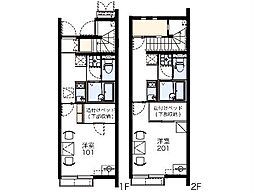 JR信越本線 北高崎駅 バス5分 上並榎下車 徒歩6分の賃貸アパート 1階1Kの間取り