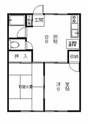 桂ハイツ 1階2DKの間取り