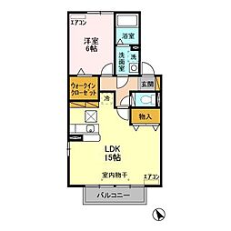 ヴィラグレイス　ＡＢＣ 1階1LDKの間取り