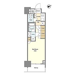 ヴィラクレール浅草 3階1Kの間取り