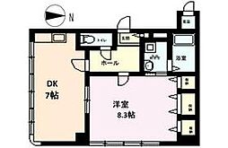 木更津パレス 2階1DKの間取り