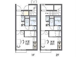 レオパレスストリーム2 1Kの間取図画像
