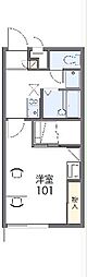 レオパレスコンフォートII 1階1Kの間取り