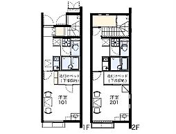 レオネクストプレルーディウム 1階1Kの間取り