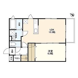 ウェルスクエアイズム初台 4階1LDKの間取り