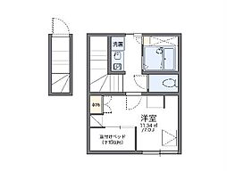 名古屋市営名城線 ナゴヤドーム前矢田駅 徒歩6分の賃貸アパート 2階1Kの間取り