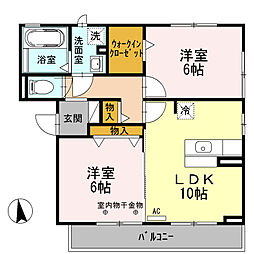 カーサフェリス 2LDKの間取図画像