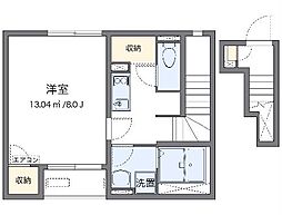 クレイノサングランツ 2階1Kの間取り
