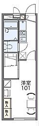 レオパレスカーサーセン 1Kの間取図画像
