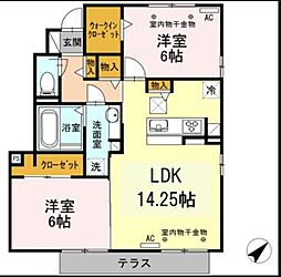 フローリドB 2LDKの間取図画像
