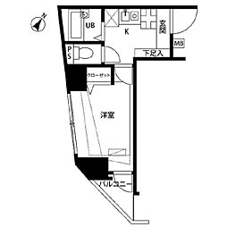 プレール日本橋壱番館 1Kの間取図画像