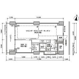 東雲キャナルコートＣＯＤＡＮ16号棟 1102 11階1LDKの間取り