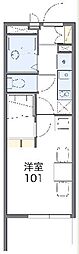 レオパレス勝利 2階1Kの間取り