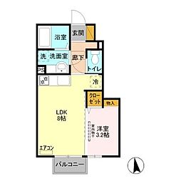 Ｒｅｖｅ・ｋ 1階1LDKの間取り