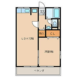 コーポ孝 1階1LDKの間取り