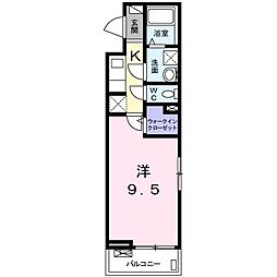 ラピュタ 1Kの間取図画像
