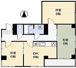 国分寺シティハイツ 1階3DKの間取り