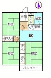 スターハイツ臨海　Ｂ棟 4階3DKの間取り