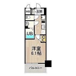 メルディア大正D.C. 12階1Kの間取り