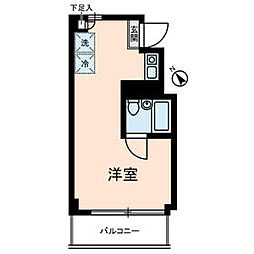 ダイヤモンドレジデンス中央 4階ワンルームの間取り