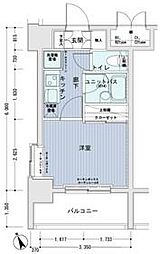 東京メトロ南北線 白金高輪駅 徒歩8分の賃貸マンション 2階1Kの間取り