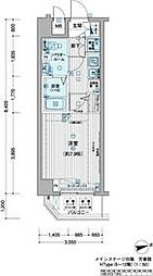 メインステージ田端弐番館 8階1Kの間取り