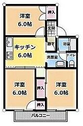 サンコレクト柏の葉C 3DKの間取図画像