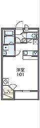 レオパレスドリーム118 2階1Kの間取り