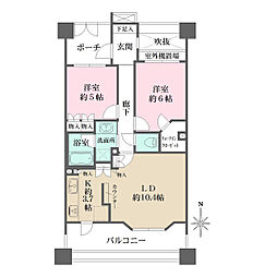 ファミールスクエア国分寺 7階2LDKの間取り