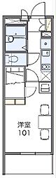 レオパレスザフィールド 1Kの間取図画像