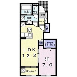 ボンヌカリテ 1LDKの間取図画像